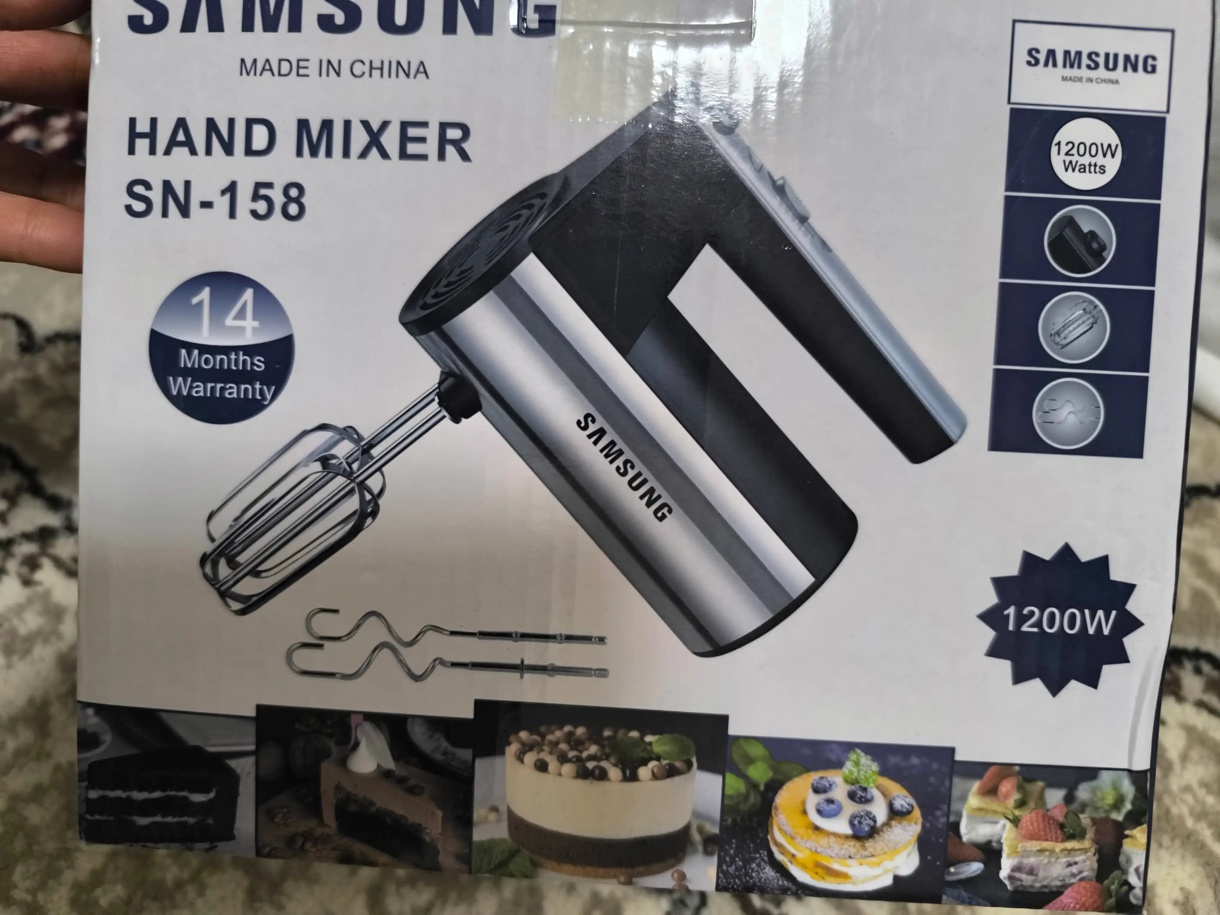Oshxona qo'l mikser Samsung, turbo rejimli, 5 darajali tezlik bilan