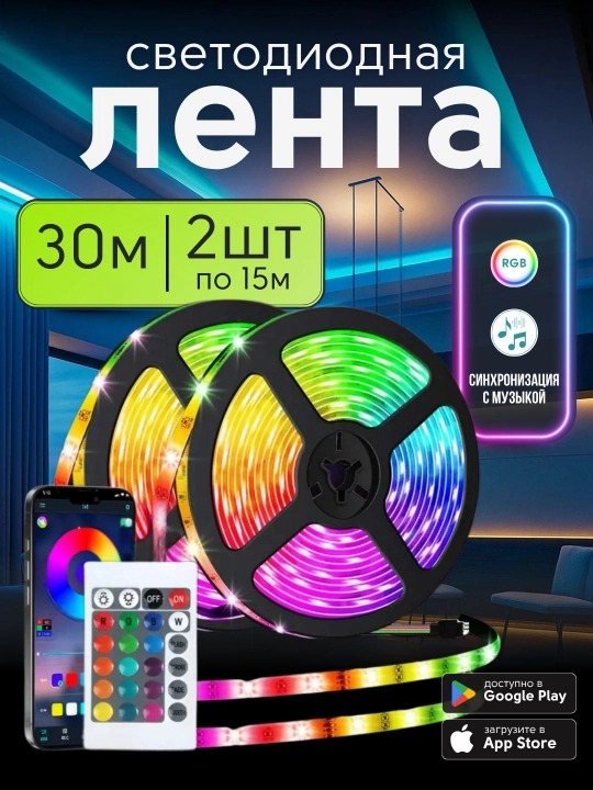 Светодиодная лента RGB LED многоцветная - 