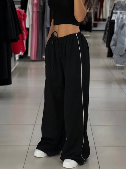 Широкие женские трико Oversize с лампасами