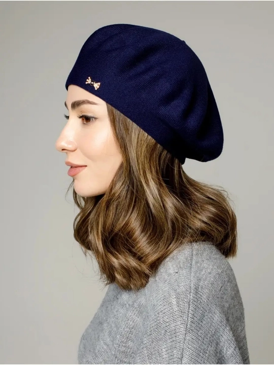 Ayollar shapkasi, beret, issiq shapka, qishki bosh kiyim, mo'ynali shapka, trikotaj beret