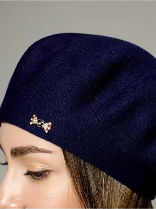 Ayollar shapkasi, beret, issiq shapka, qishki bosh kiyim, mo'ynali shapka, trikotaj beret