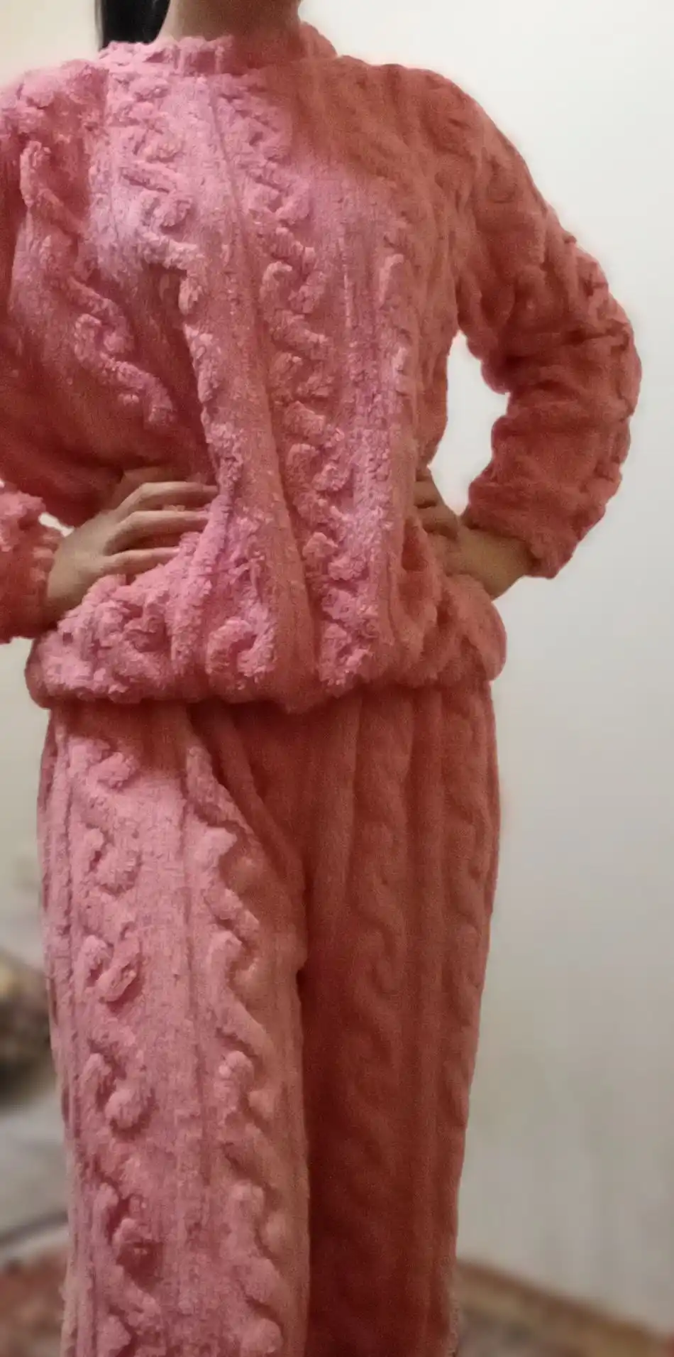 Пижама со штанами, мягкая, плюшевая, oversize, 6 цветов