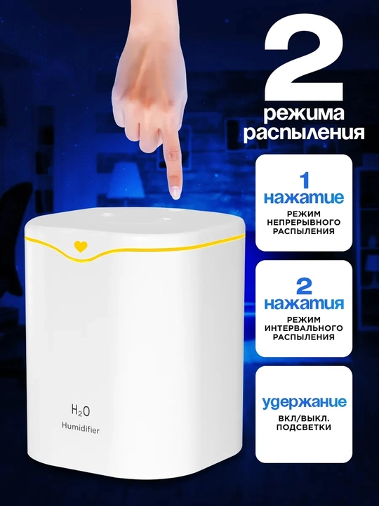 Увлажнитель воздуха, ультразвуковой аромадиффузор, ночник для дома, звуки природы, 200 мл