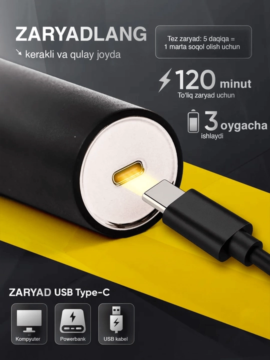 Elektr ustara va trimmer 3 tasi 1 da, mashinkalar soqol olish uchun, trimmer