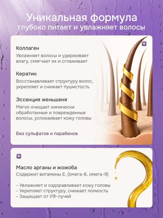 Keratine Queen professional kollagenli va keratinli soch o‘sishi uchun zardob, 60 ml