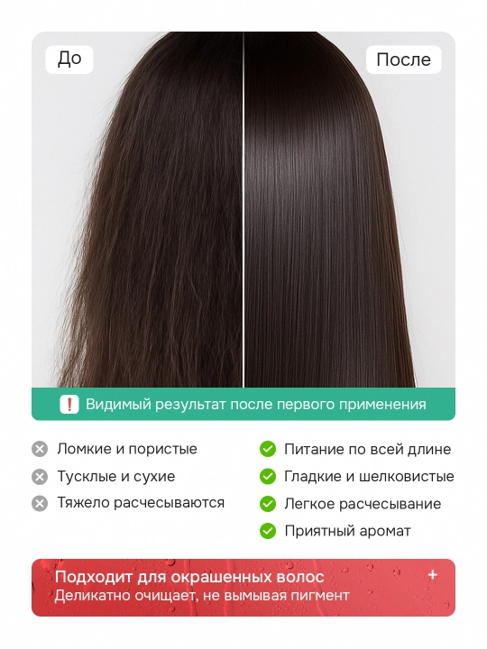 Keratin Queen kollagen-keratin shampuni, 800 ml, sochlarni tiklash va oziqlantirish uchun
