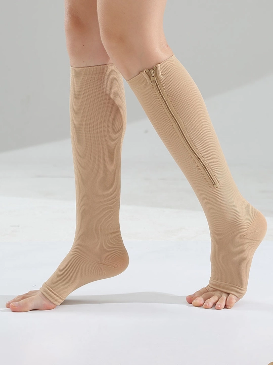 Zip Sox varikozga qarshi kompressli paypoqlar, nano qoplamali fermuarli paypoqlar, 2 dona