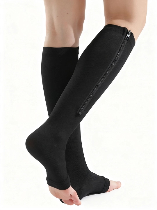 Zip Sox varikozga qarshi kompressli paypoqlar, nano qoplamali fermuarli paypoqlar, 2 dona