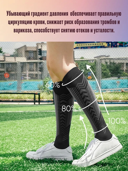 Zip Sox varikozga qarshi kompressli paypoqlar, nano qoplamali fermuarli paypoqlar, 2 dona
