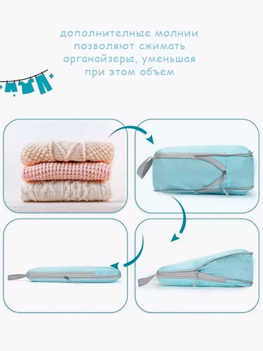 Органайзеры для чемодана. Сумки для чемодана с эффектом вакуума. Реальное фото в описании