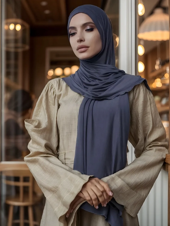 Kaliforniya tayyor kiymali sharf ayollar ro‘moli,hijob, haj va umra uchun mos, 175 x 75 sm