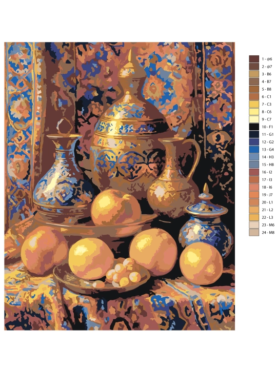 Raqamlar bo'yicha rasm chizish ARTERY "Oʻzbekiston", 40×50 sm, holstga bo'yaladigan rasm