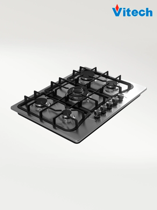 Газовая варочная панель Vitech GB9017GB / GB7001SS / GB7610GB, 5 конфорок, WOK-конфорка