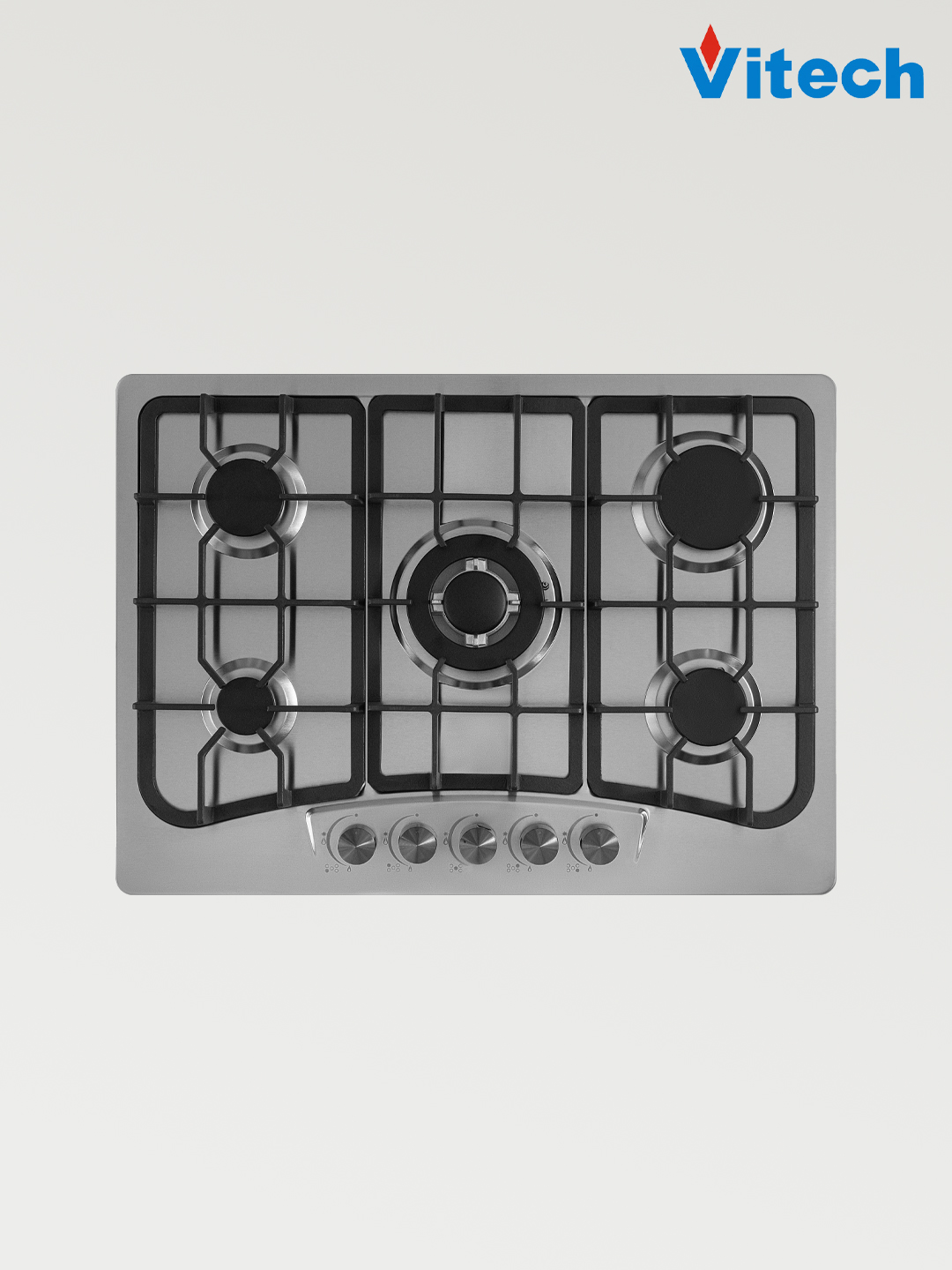 Газовая варочная панель Vitech GB9017GB / GB7001SS / GB7610GB, 5 конфорок, WOK-конфорка