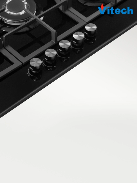Газовая варочная панель Vitech GB9017GB / GB7001SS / GB7610GB, 5 конфорок, WOK-конфорка