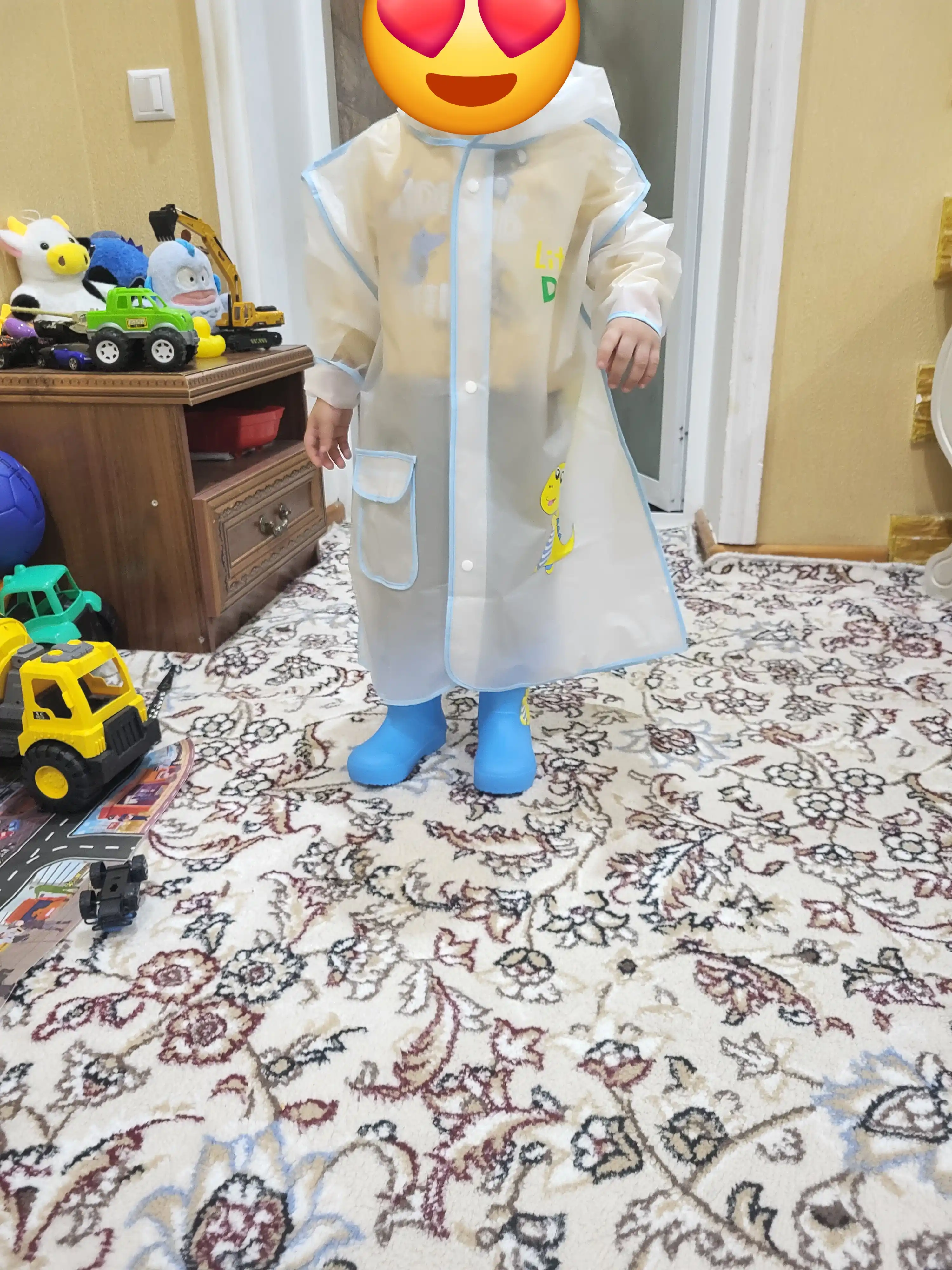 Дождевик детский, с капюшоном, для мальчиков и девочек, от 1 года до 7 лет