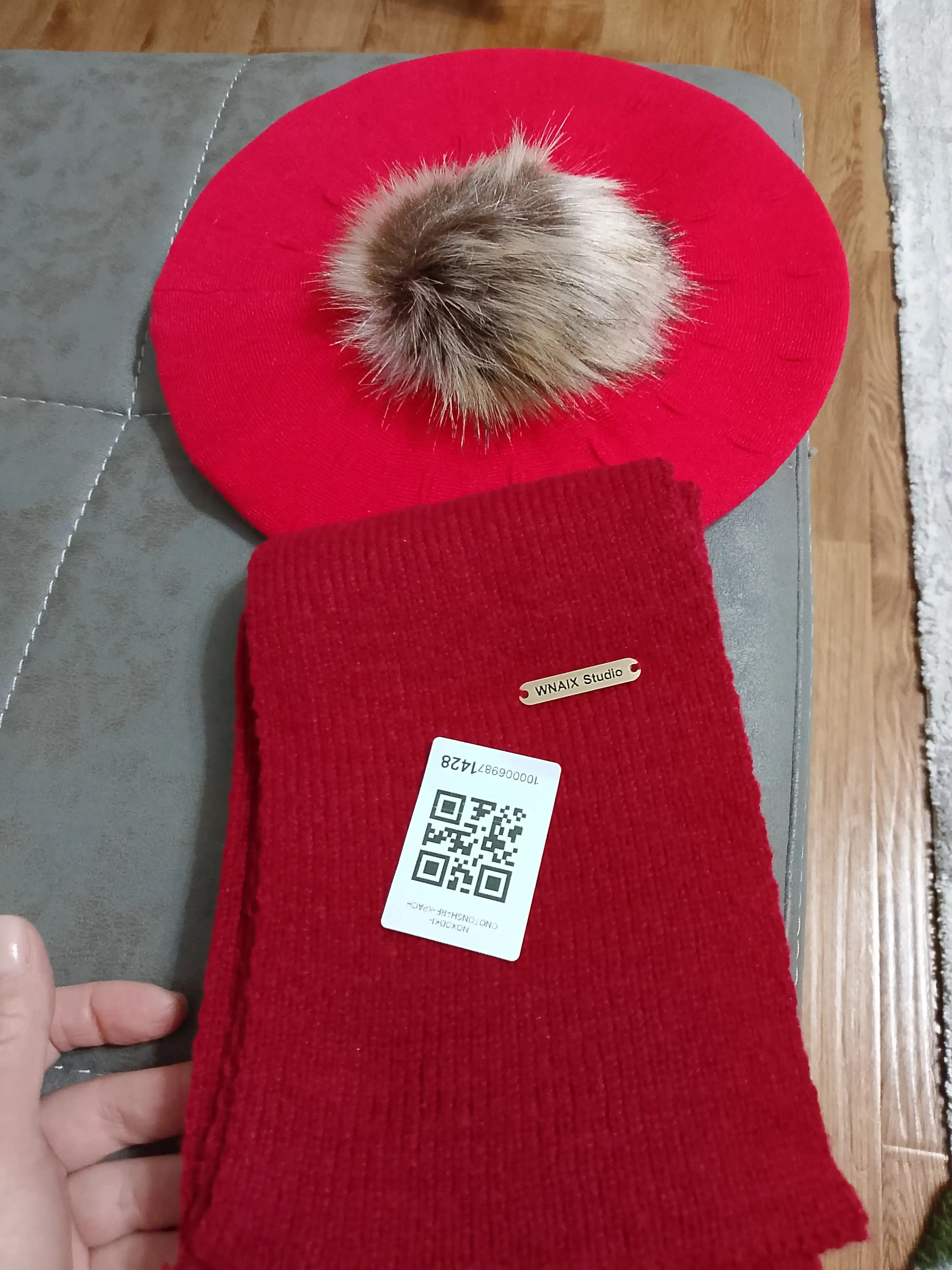 Ayollar va qizlar uchun beret, qishki qalin qalpoq, aylana to‘qimali, ikki qavatli