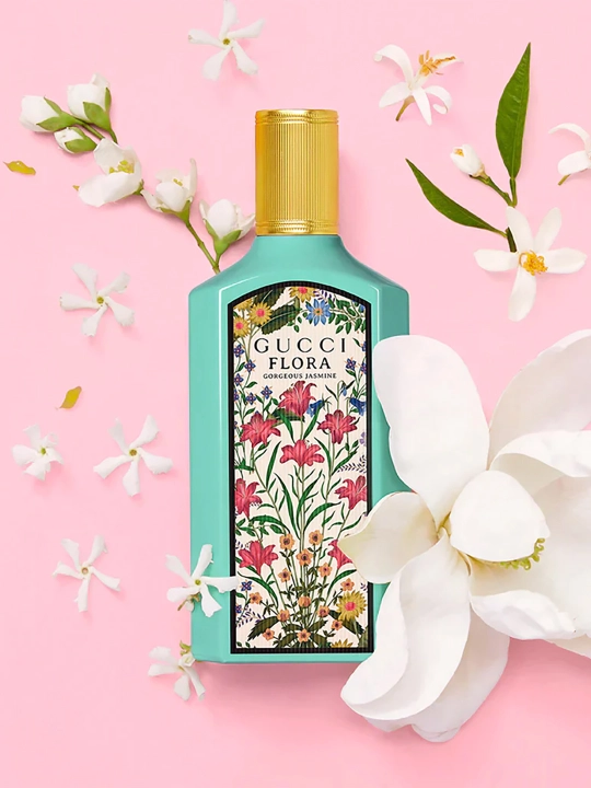 Parfyumlangan suv Gucci Flora Gorgeous Jasmine, 100 ml, ayollar atiri, gul-sharqona hid, Fransiya