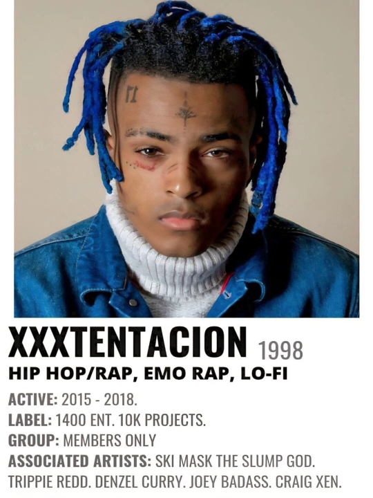 Постер-наклейка, формата A4. XXXTentacion