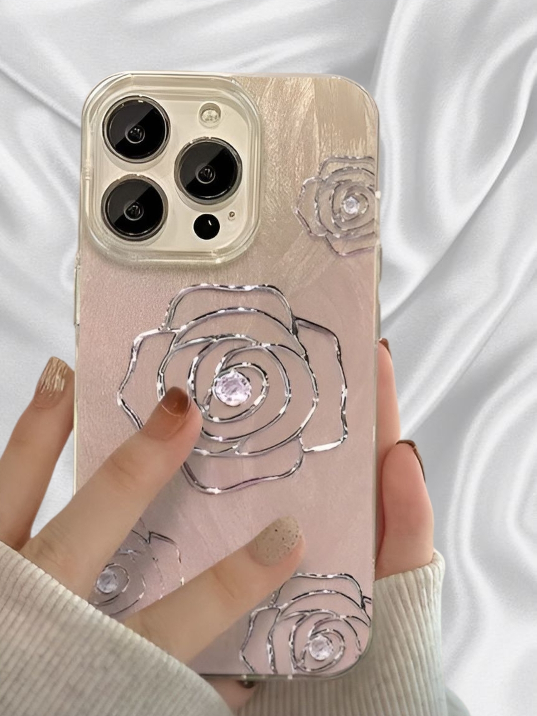 Чехол на айфон 16,16e 17, Прозрачный чехол с цветами для iPhone защита экрана