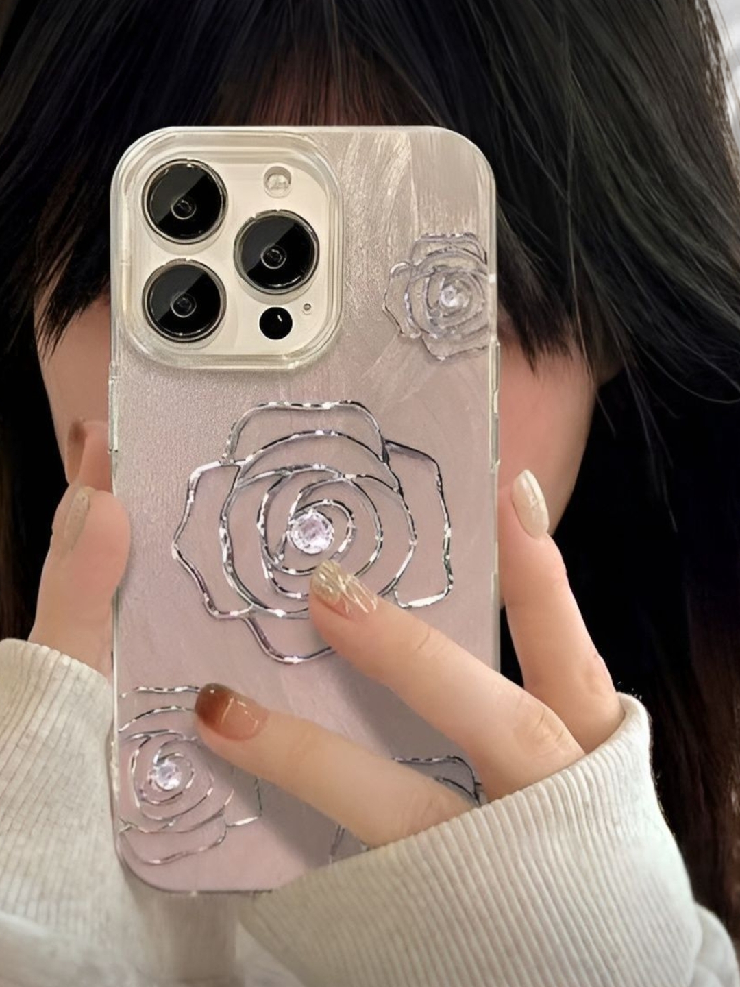 Чехол на айфон 16,16e 17, Прозрачный чехол с цветами для iPhone защита экрана