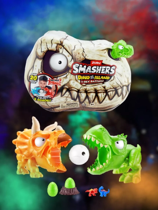Ajablanadigan haykalcha Zuru Smashers Dino T-Rex Battle - 