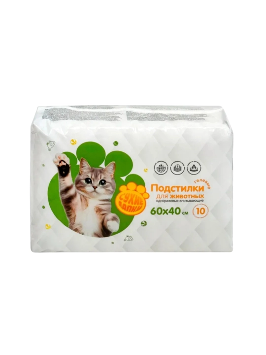 Hayvonlar uchun axlat qog'oz, Dobrozveriki Super, bir martalik, qog'oz, superabsorbent, 10 dona - 