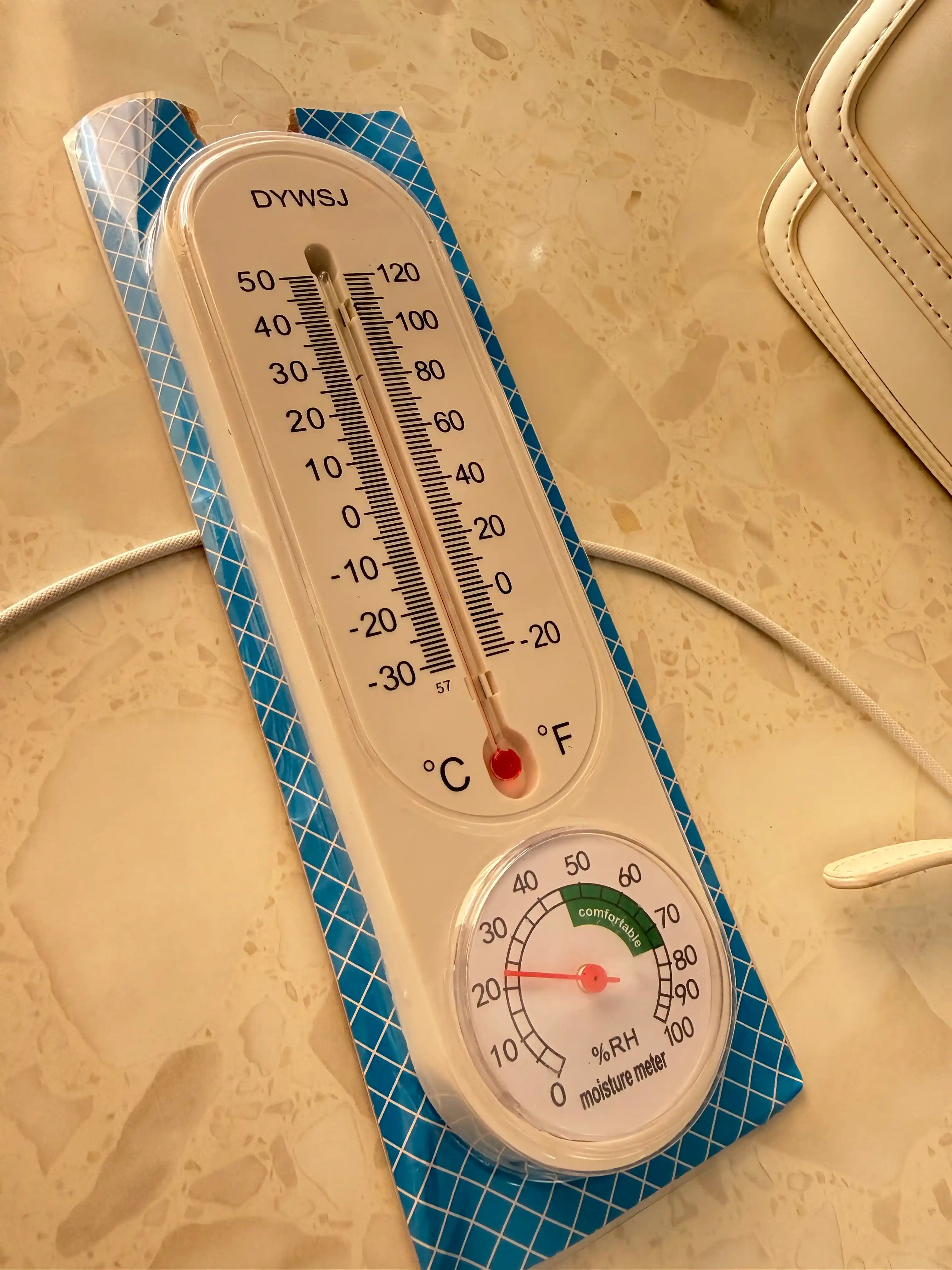 Уличный термометр с гигрометром, на окно, без ртути, от -20°C до +50°C