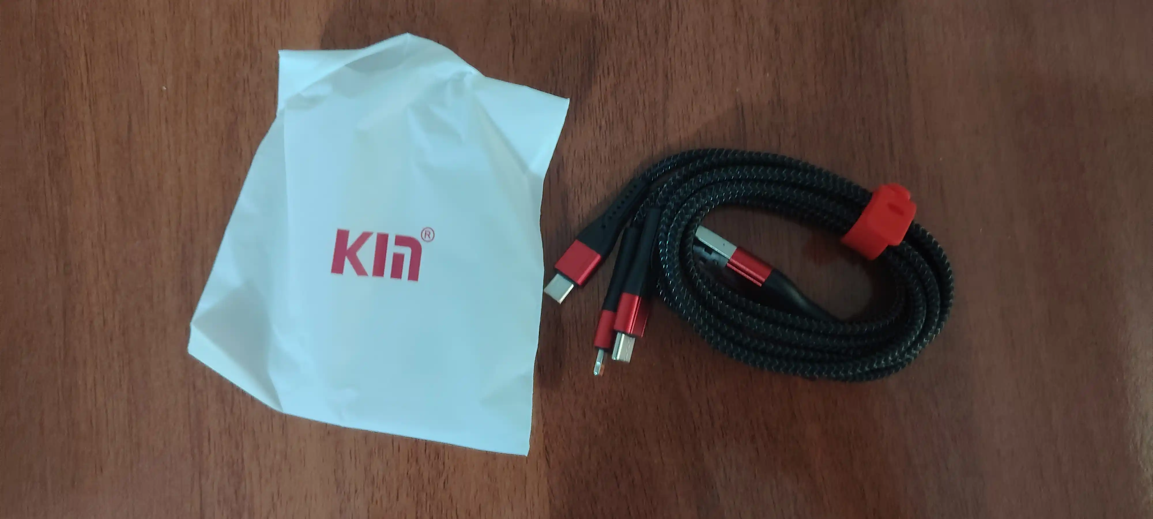 Кабель KIN K-S08 3в1 Lightning/Type-C/Micro USB, 120 см, 2.4A, нейлоновая оплётка