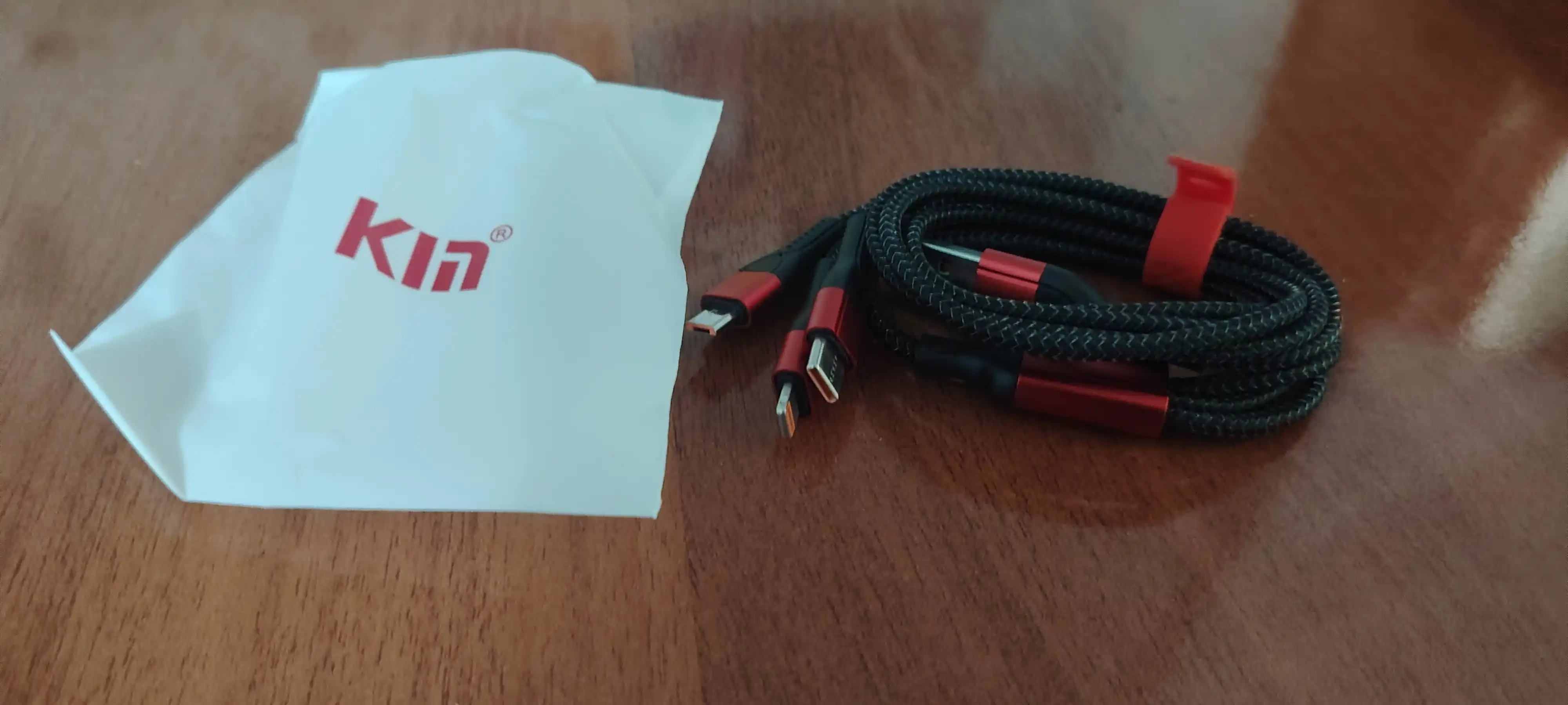 Кабель KIN K-S08 3в1 Lightning/Type-C/Micro USB, 120 см, 2.4A, нейлоновая оплётка