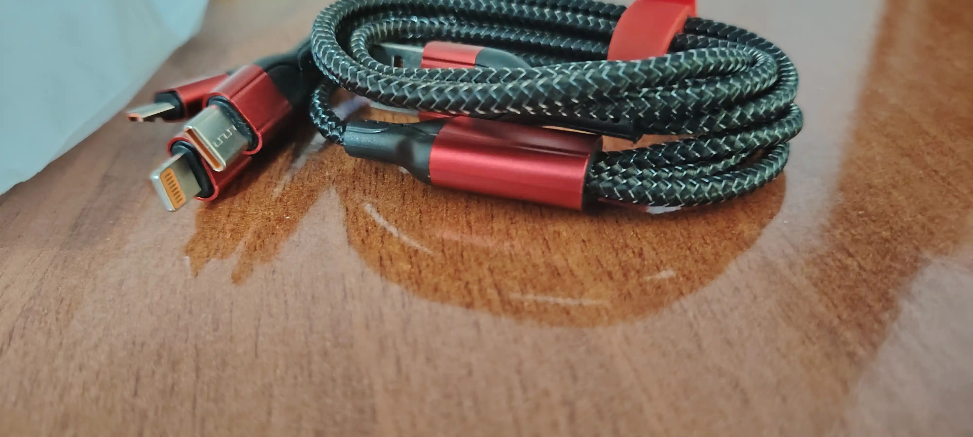 Кабель KIN K-S08 3в1 Lightning/Type-C/Micro USB, 120 см, 2.4A, нейлоновая оплётка