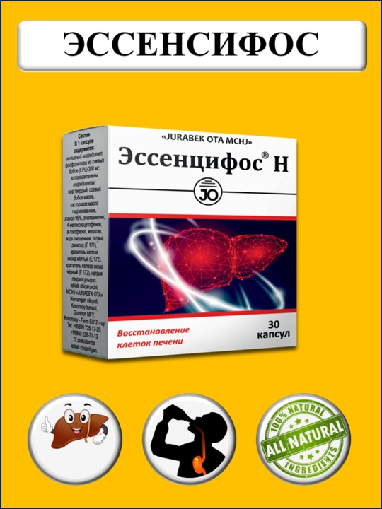 Essensifos – sog‘lom jigar uchun tabiiy yordam, alkogol va yog‘li ovqatdan keyin