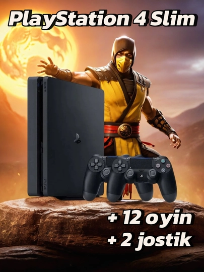 O'yin konsoli Playstation 4 slim, o'yinlar + ikkinchi geympad  (GOLDHEN) - 