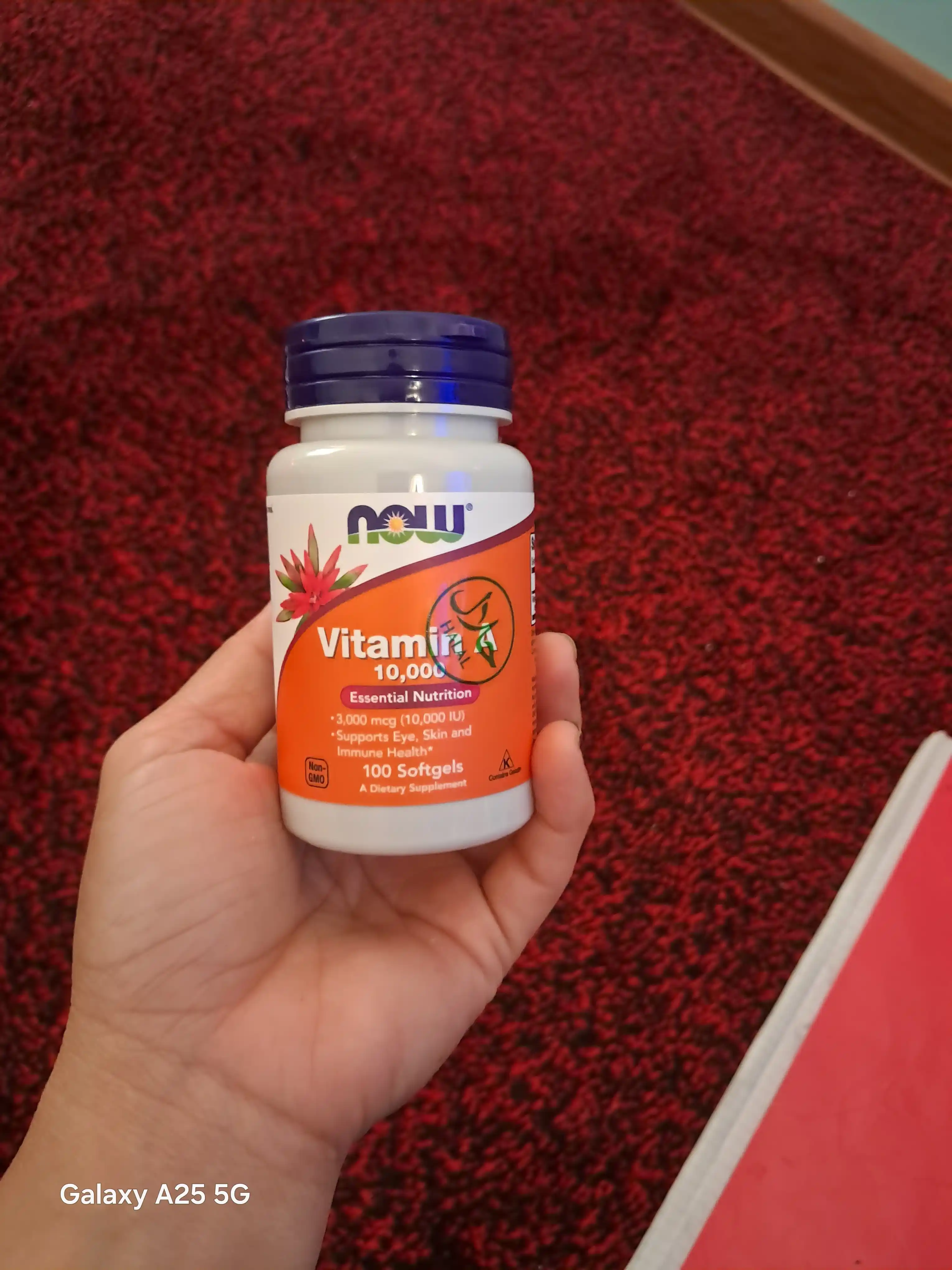 Kapsulalar Now Supplements, Vitamin A 10000 ME va 25000 ME, 100 dona,