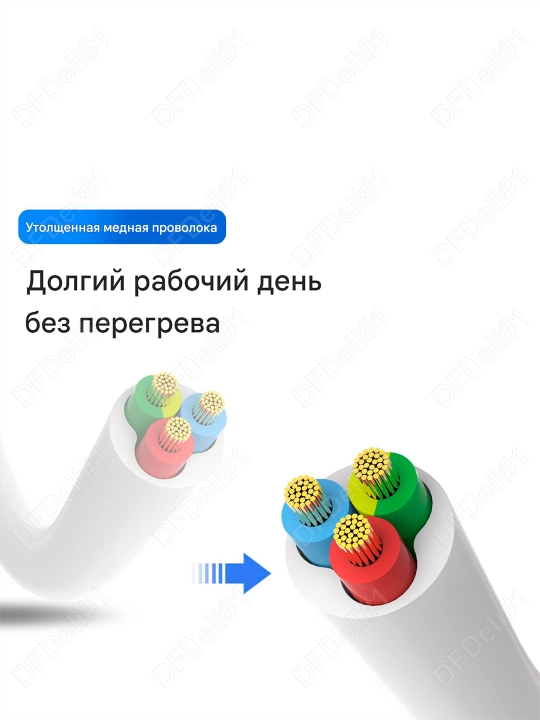 Удлинитель на 5 розеток, 5 м, ET439 Deli, 439-ET