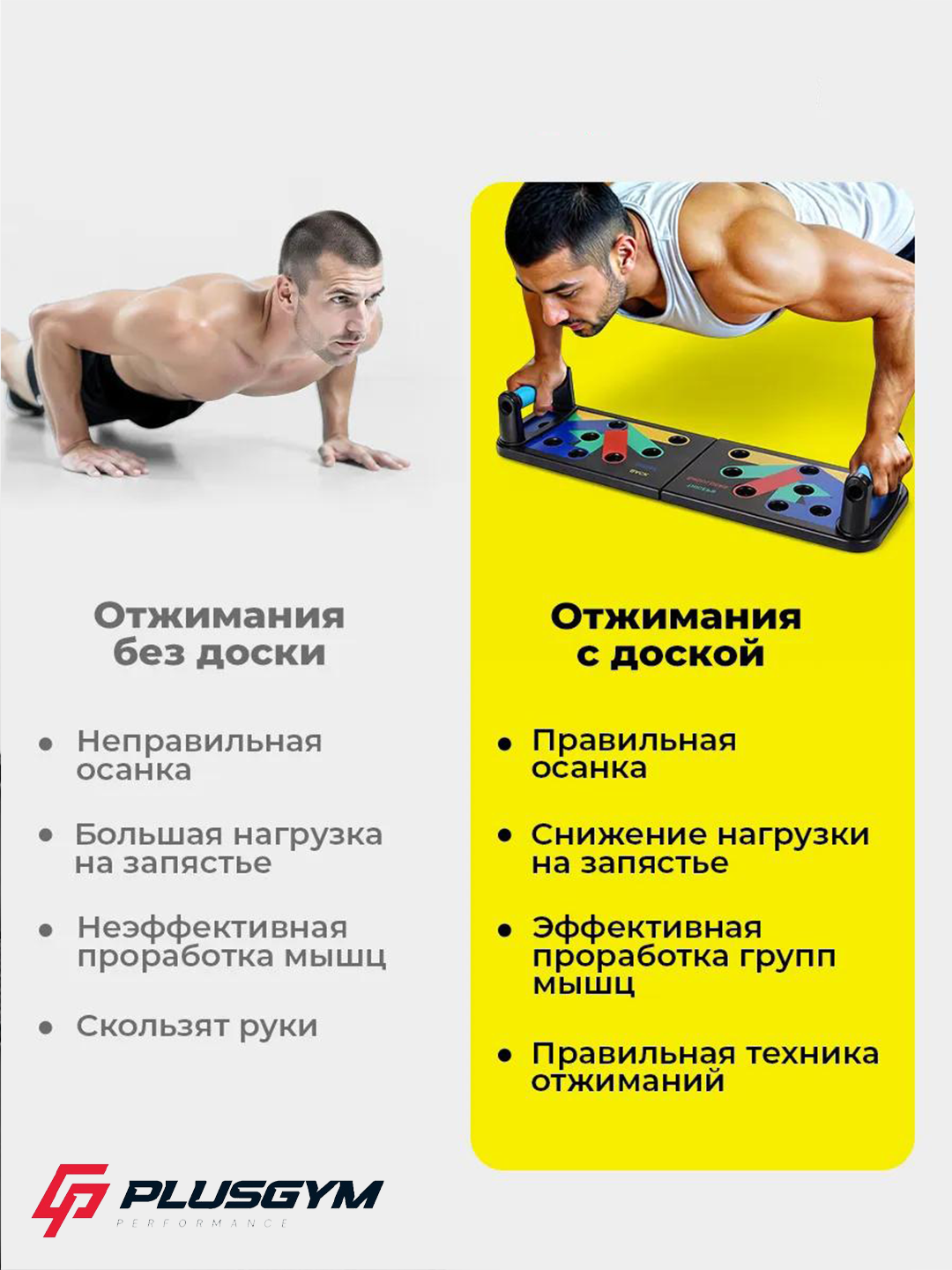 Многофункциональная платформа для отжимания, с эспандером