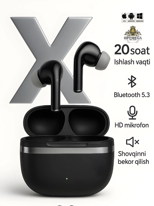 Pods Pro simsiz quloqchinlar, iPhone va Android uchun quloqliklar, OPTMEGA