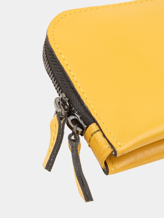 Zipper, portmone, molniyali hamyon, tabiiy charm, 21×10 sm