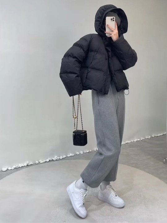 Qishki, kalta issiq kurtka, ayollar momig‘i, qish uchun - EllyFashion