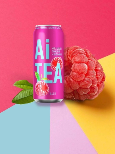 Ai Tea Черный Чай, со вкусом Малина, Витамин C Ж/Б, 0,450 л — НЬЮМАГ-MALINA