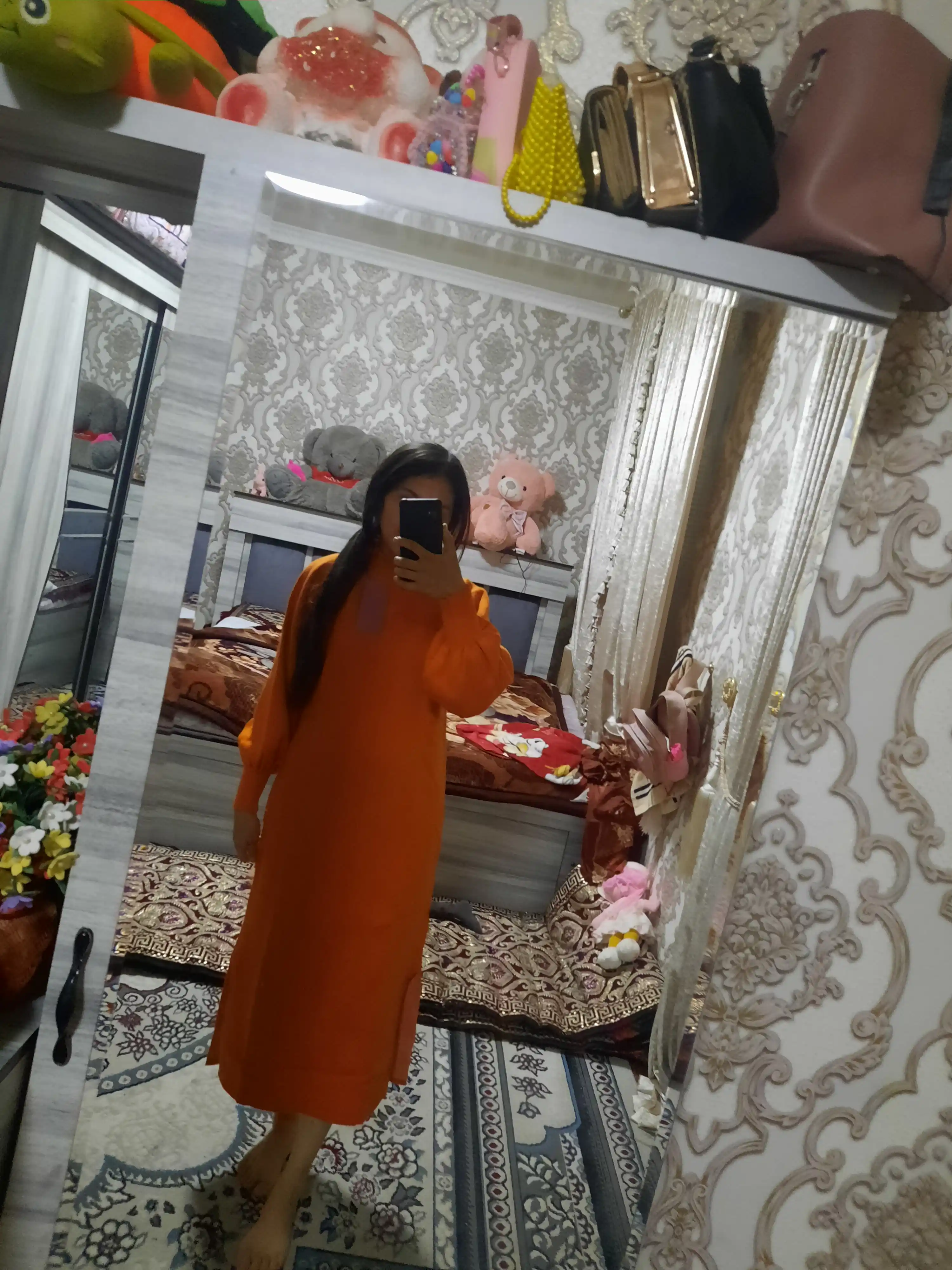 Uzun libos Didov Triko, katta o'lchamli, kundalik ko'rinish uchun