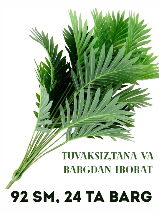 Dekor va interyer uchun silikonli suniy gul, tuvaksiz, tana va bargdan iborat - 