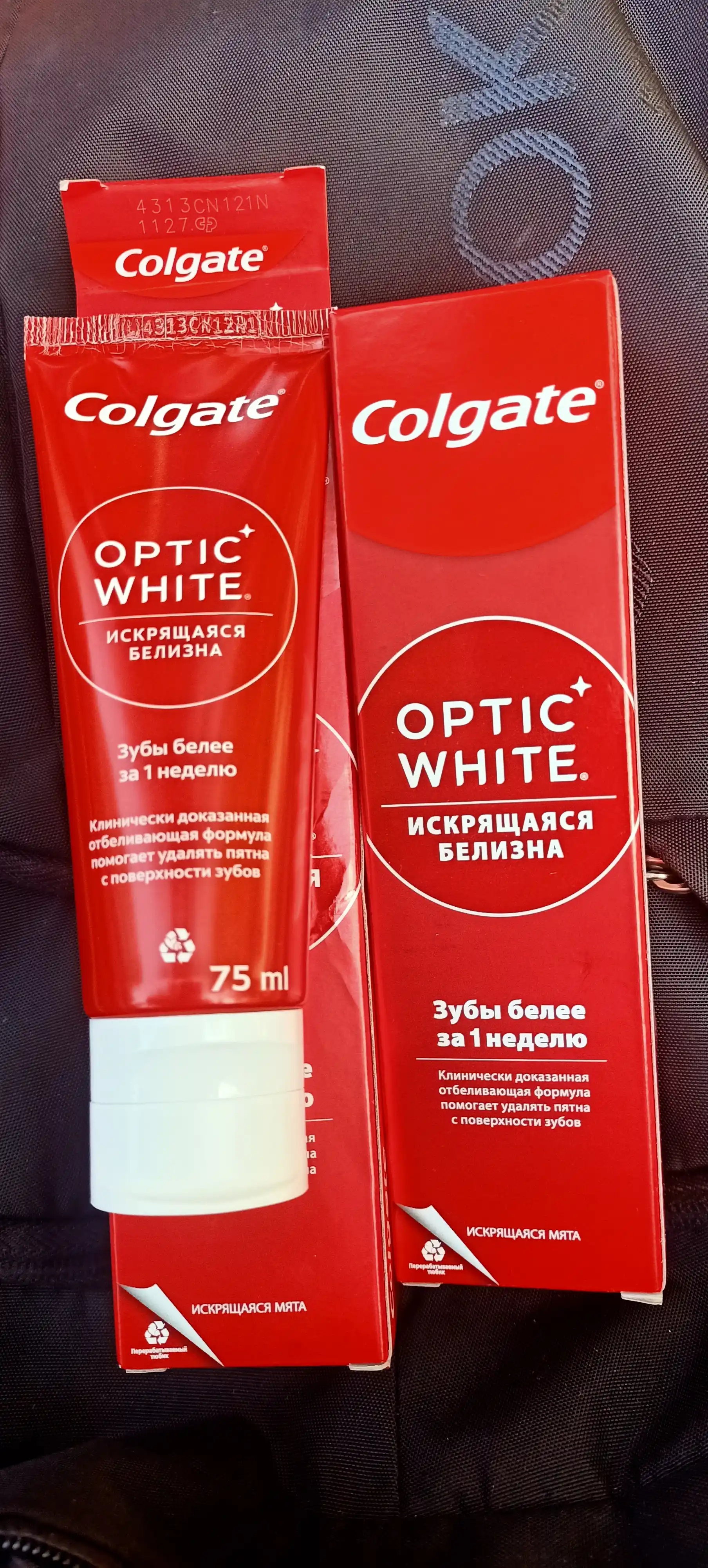 Colgate Optic White yaltiroq yalpizli oqartiruvchi tish pastasi, 75 ml