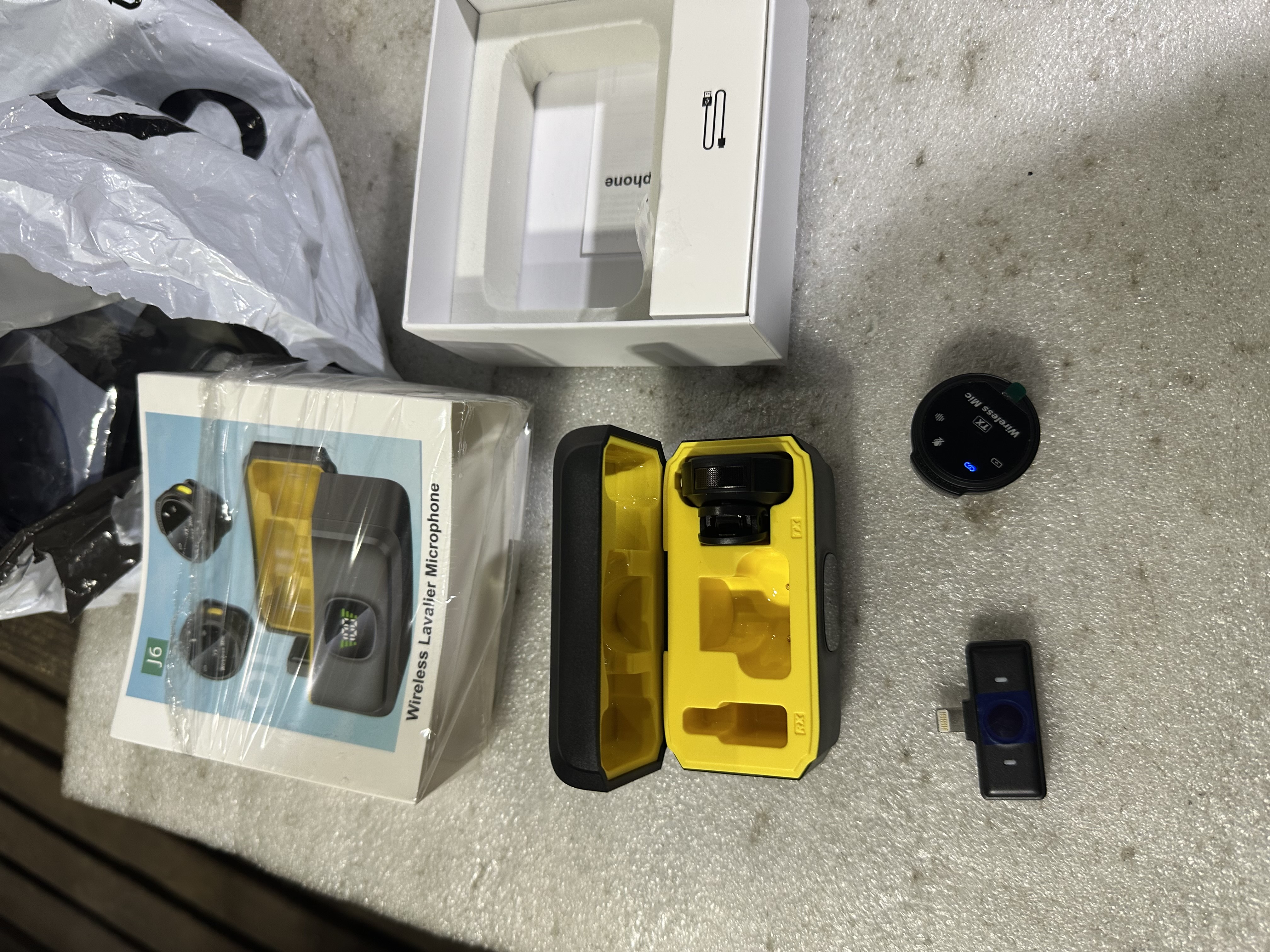 Simsiz petlichkali mikrofon, 2 tasi 1 da, iPhone va Android uchun, Type-C va Lightning