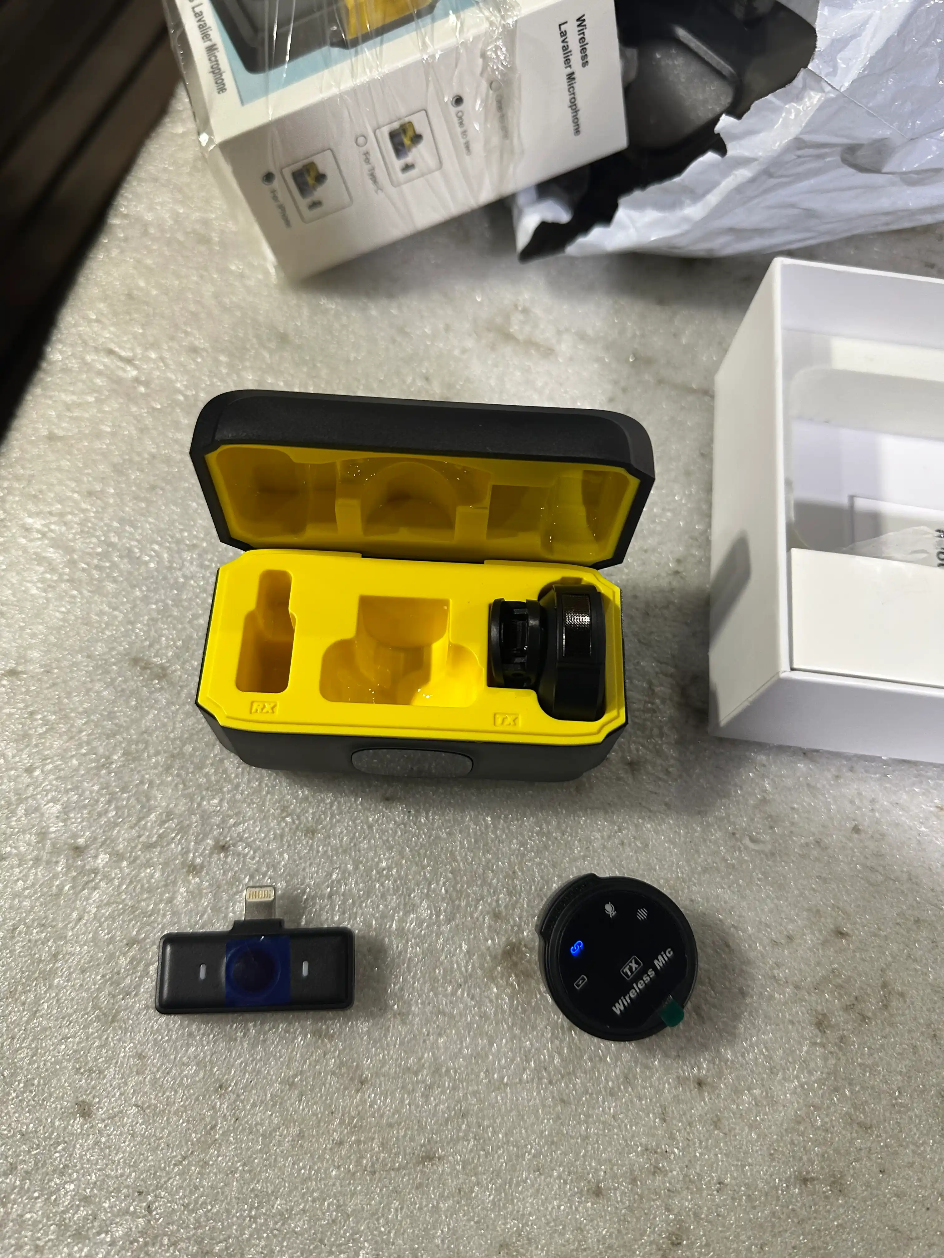 Simsiz petlichkali mikrofon, 2 tasi 1 da, iPhone va Android uchun, Type-C va Lightning