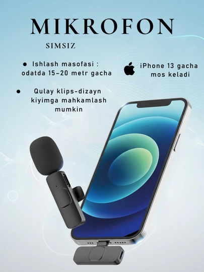 Беспроводной микрофон K8 — профессиональное качество звука, совместим до iPhone 13