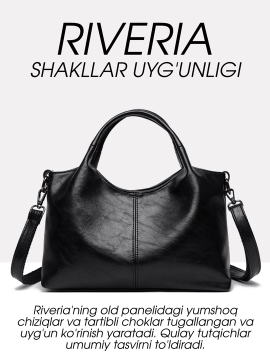 Ayollar sumkasi RIVIERA, krossbodi, tout, yelkadan osiladigan sumka, 2 bo‘limli, ekocharm