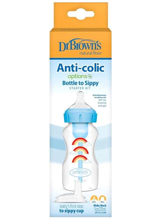 Dr. Brown’s tor og‘izli 250 ml butilka Starter Kit Option+ (Pushti / Ko‘k / Yashil)