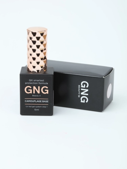 Manikyur va pedikyur uchun niqoblovchi tirnoqlar uchun rangli asos GNG, 15 ml