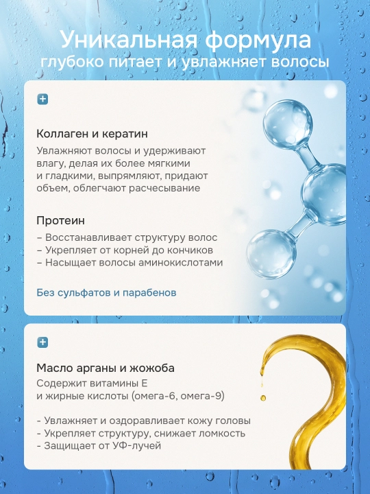 Keratin Queen sochni tiklovchi sulfatsiz konditsioner, Braziliya proteini bilan, 800 ml